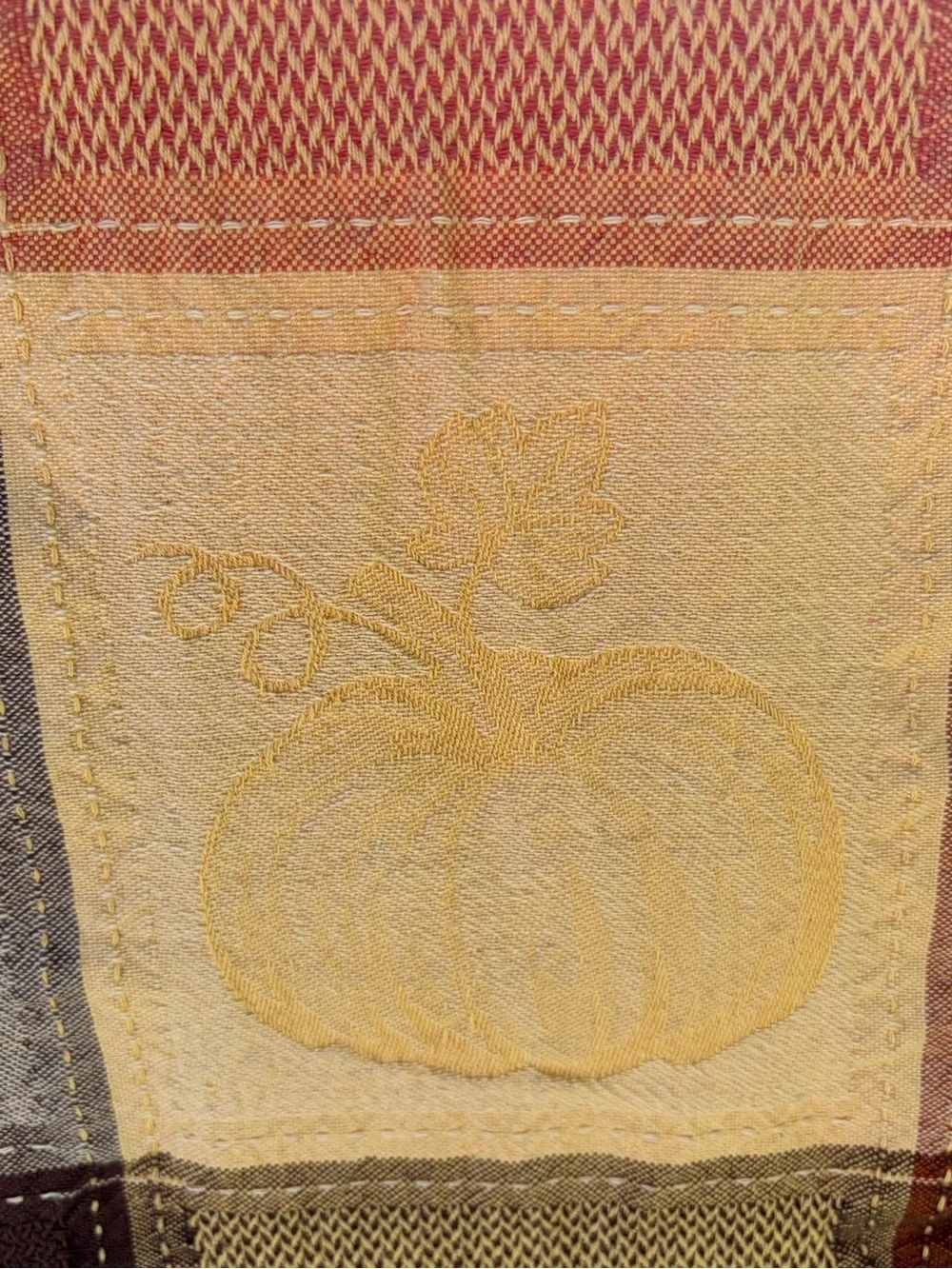 Vintage Pumpkin Plaid tablecloth - thanksgiving table decor 94” x 54 “